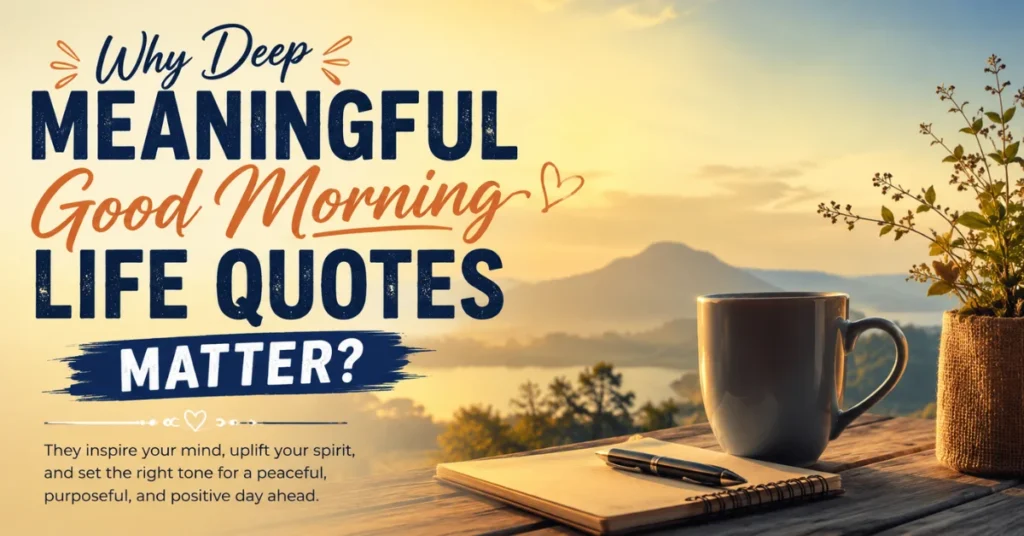 Why Deep Meaningful Good Morning Life Quotes Matter
