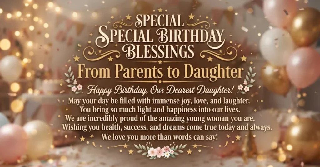 Special Birthday Blessings From Parents to Daughter